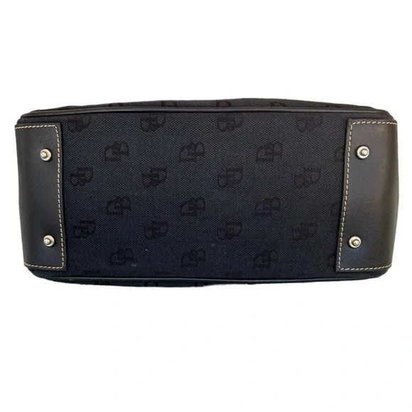 Dooney & Bourke DB Signature Black Canvas‎ & Leather Tote Satchel - Picture 5 of 12
